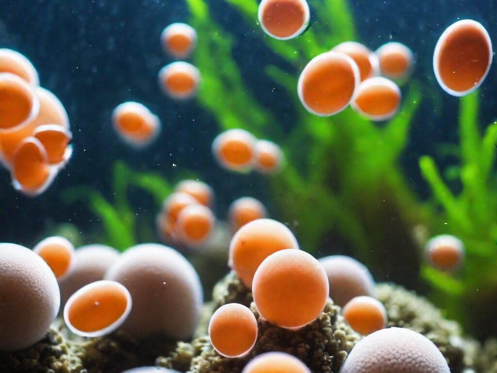 fish eggs in water